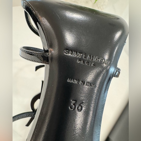 Saint Laurent Opyum Cassandra YSL Patent Ankle-Strap Sandals - Picture 10 of 13